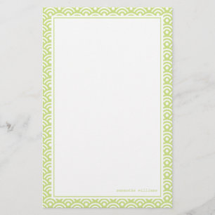 Lime Green Japanska Seigaiha Mönster Brevpapper