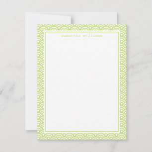 Lime Green Japanska Seigaiha Mönster Inbjudningar