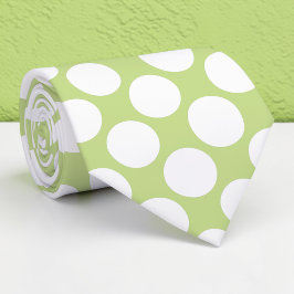 Lime Green Jumbo Polka Dots Custom Necktie Slips