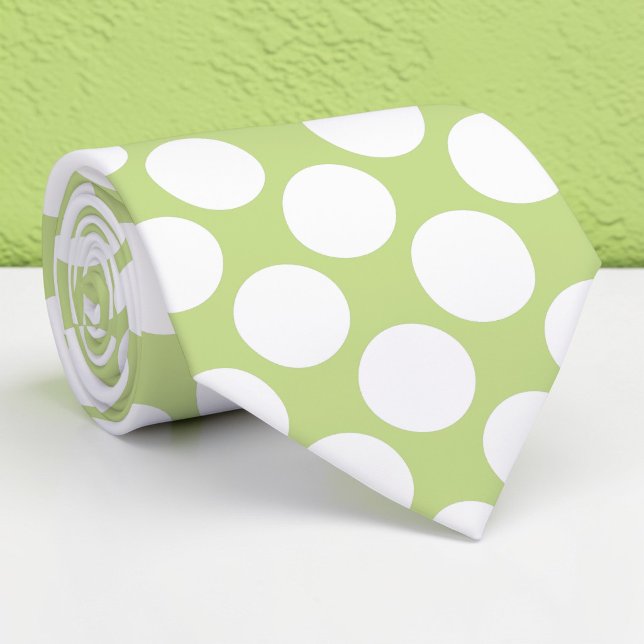 Lime Green Jumbo Polka Dots Custom Necktie Slips (Skapare uppladdad)