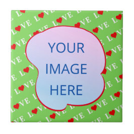 Lime Green KÄRLEK Kakelplatta