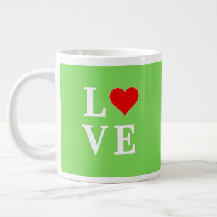 Lime Green KÄRLEK Modern Snyggt Jumbo Mugg