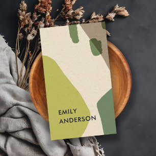 LIME GREEN KRAFT MODERN RUSTIC ABSTRAKT ARTISTIK VISITKORT