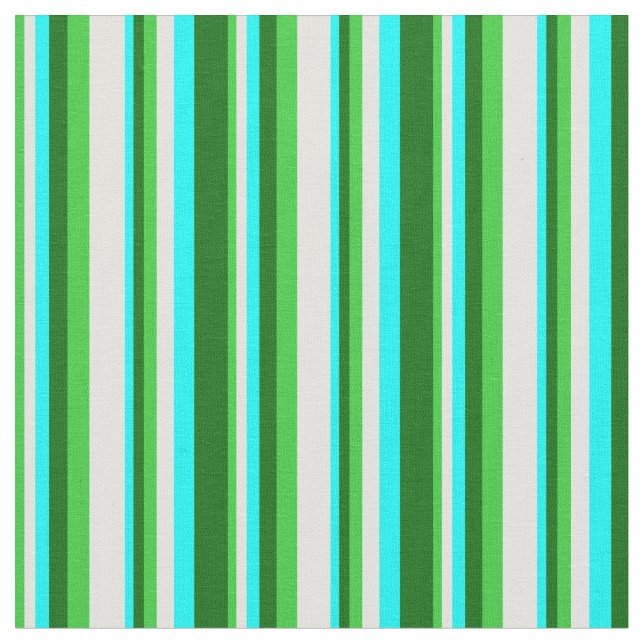 Lime Green, Light Cyan, Aqua och Mörk grönt Tyg (Närbild)