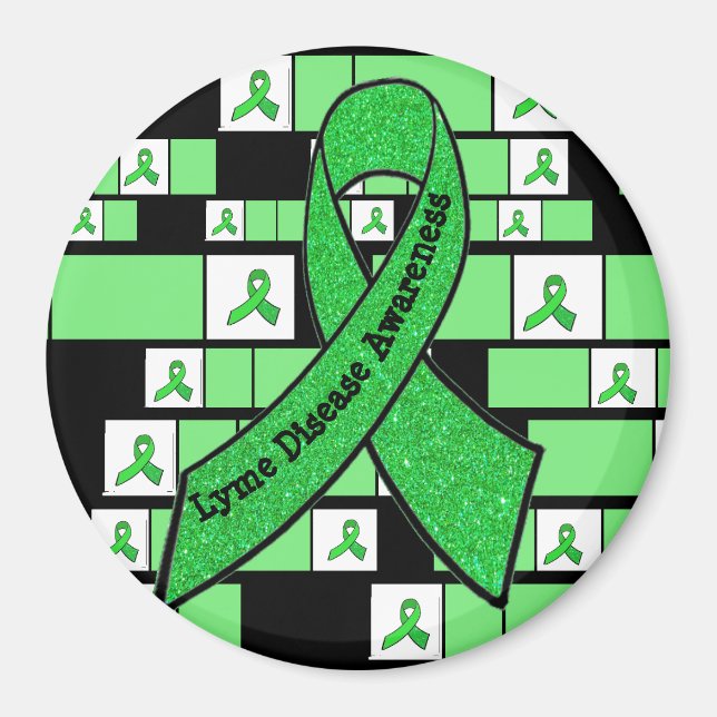 Lime Green Lyme Disease Awareness Magnet (Framsidan)
