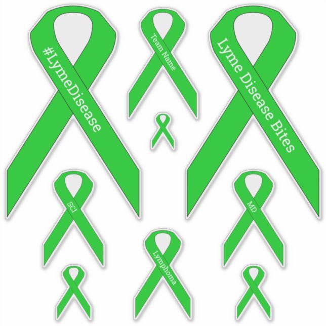 [Lime Green] Lyme, MD, Lymphoma Awareness Ribbon Klistermärken (Framsida)