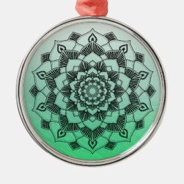 Lime Green Mandala Abstrakt Vackig jul Julgransprydnad Metall