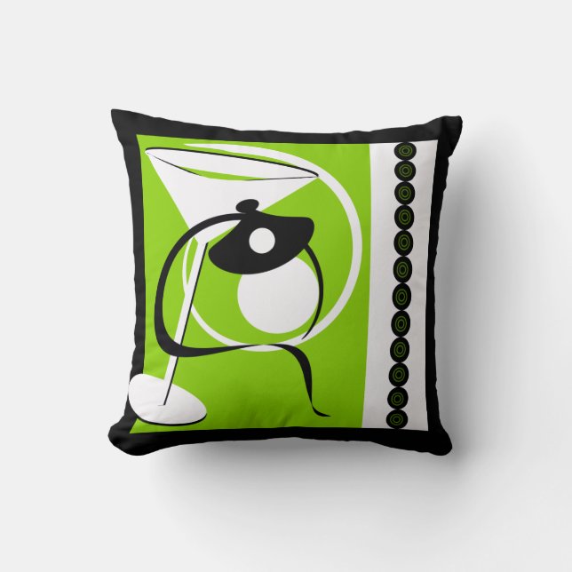 Lime Green Martini Abstrakt American MoJo Pillow Kudde (Framsida)
