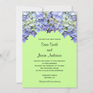 Lime Green med Lila Hydrangeas Inbjudningar