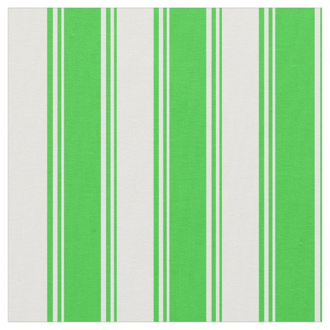Lime Green & Mint Cream Rand Mönster Tyg (Närbild)