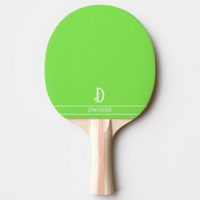 Lime Green Monogrammed Ping Pong Paddle Pingisracket (Framsidan)
