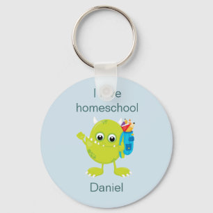 Lime Green Monster Homeschool Nyckelring