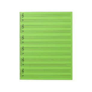 Lime Green Music Lakan Papper Anteckningsblock