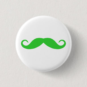 Lime Green Mustache Knapp