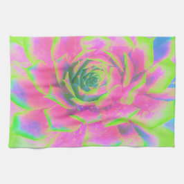 Lime Green och Rosa Succulent Sedum Rosette Kökshandduk