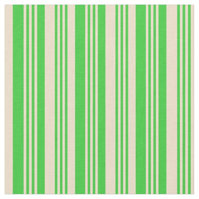 Lime Green och Tan Färgad Rand/Linjer Mönster Tyg (Närbild)