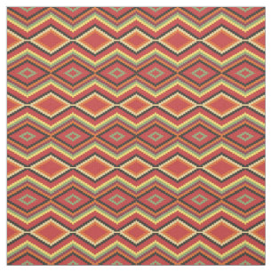 Lime Green Orange Gult Red Black Ethnic-utseende Tyg