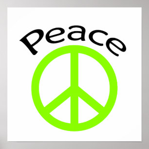 Lime Green Peace & Ord Poster