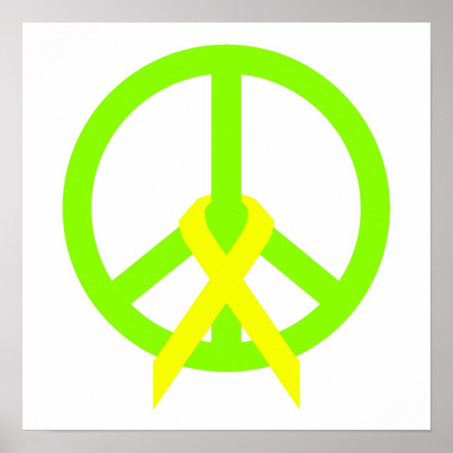 Lime Green Peace & Ribbon Poster (Framsidan)
