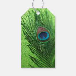 Lime Green Peacock Presentetikett