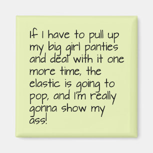 Lime Green Pet på Big Girl Panties Ord Magnet