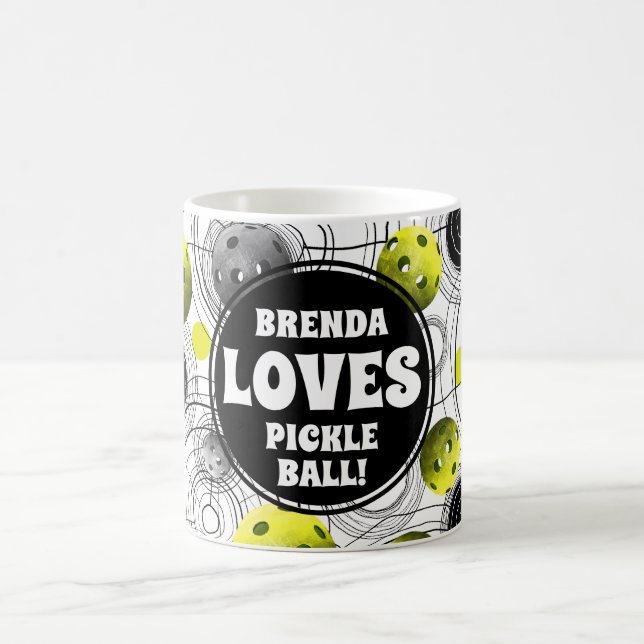 Lime Green Pickleball Monogram Kaffemugg (Center)