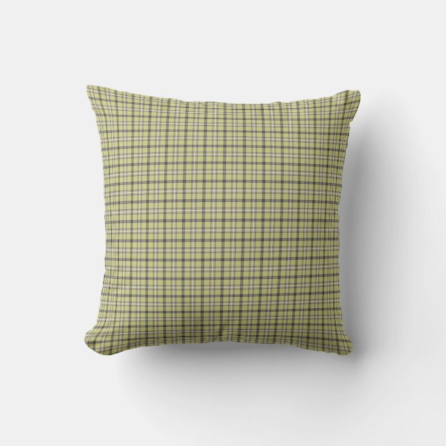 Lime Green Plaid Classic Pattern Retro Kudde (Framsida)