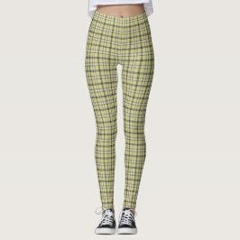 Lime Green Plaid Classic Pattern Retro Leggings