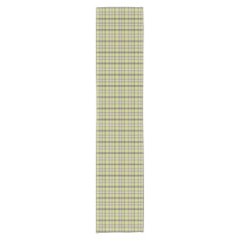 Lime Green Plaid Classic Pattern Table Runner