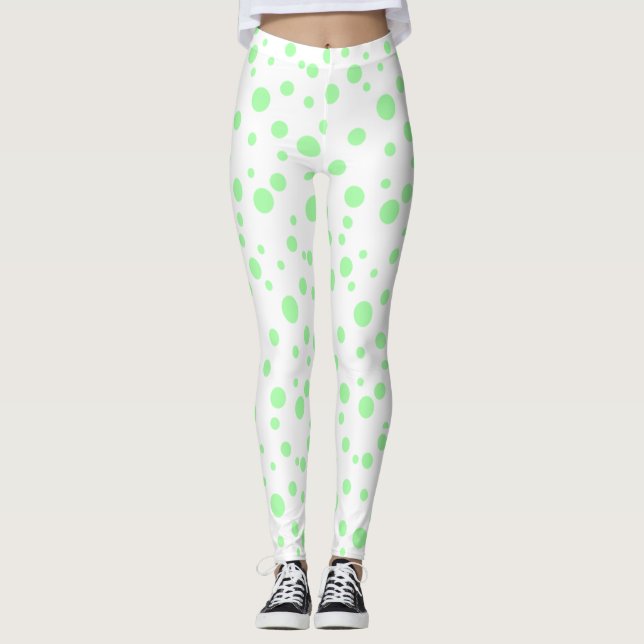Lime Green Polka Doged Leggings (Framsida)