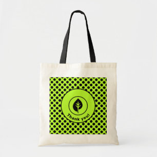 Lime Green Polka Dot Anpassningsbar Logotyp & Comp Tygkasse