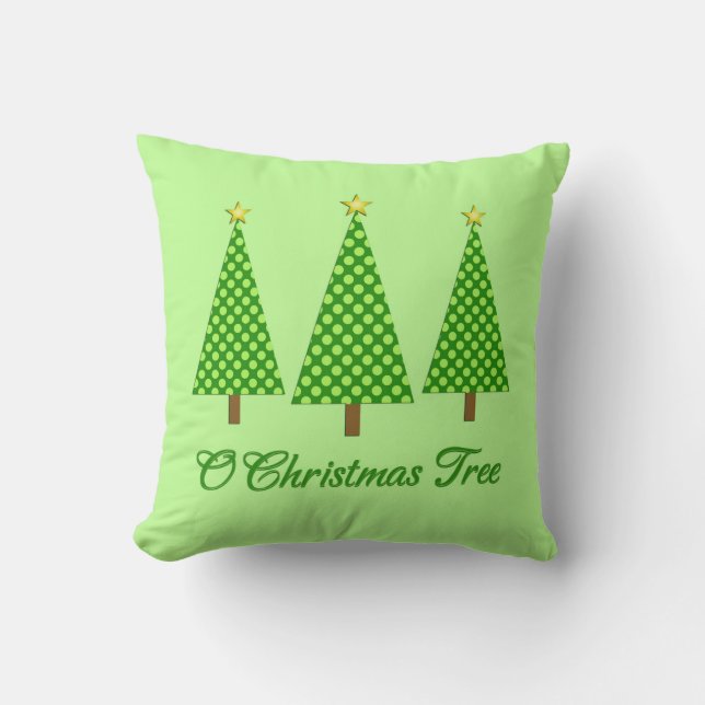 Lime Green Polka Dot Modern Julgranar Kudde (Framsida)
