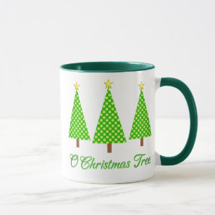 Lime Green Polka Dot Modern Julgranar Mugg