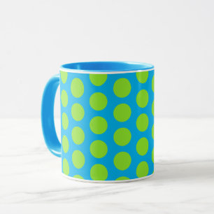 Lime Green Polka Dot på Aqua Mugg Kopp