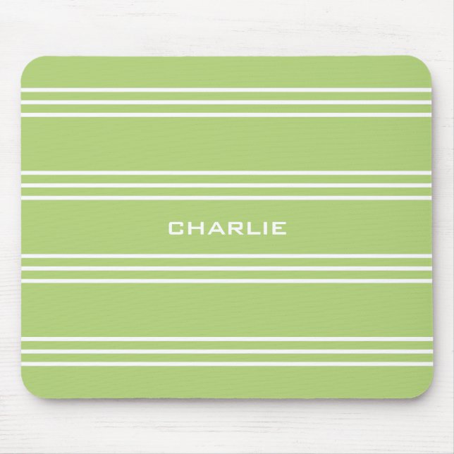 Lime Green Rand anpassningsbar monogram moussat Musmatta (Framsidan)