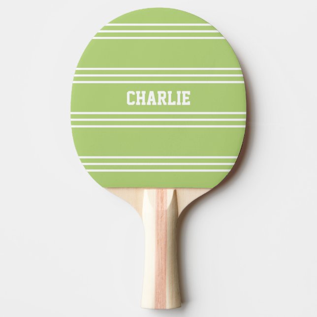 Lime Green Rand anpassningsbar monogram paddle Pingisracket (Framsidan)