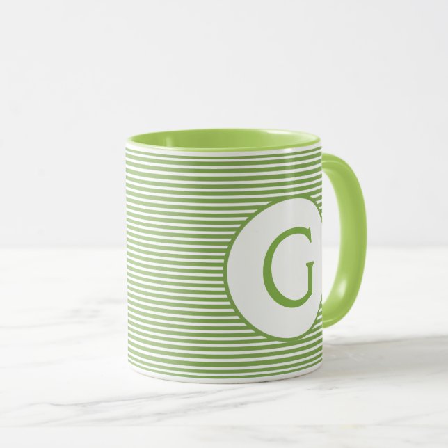Lime Green Rand Monogram Mugg (Framsida höger)