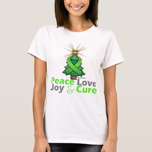 Lime Green Ribbon God jul Kärlek, Joy & Cure Tröja (Framsida)