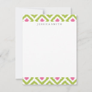 Lime Green Rosa Diamonds Ikat Mönster