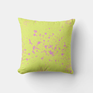 Lime Green & Rosa Splatter Art Dekorativ kudde