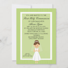 Lime Green Söt First Communion Girl Inbjudan