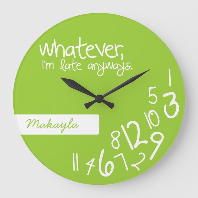 Lime Green - spelar ingen roll, jag är sen ändå Stor Klocka (Framsida)