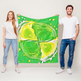 Lime Green Spiral Fleecefilt