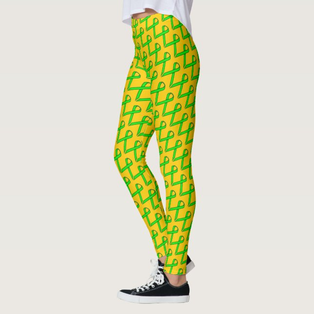 Lime Green Standard Ribbon av Kenneth Yoncich Leggings (Vänster)