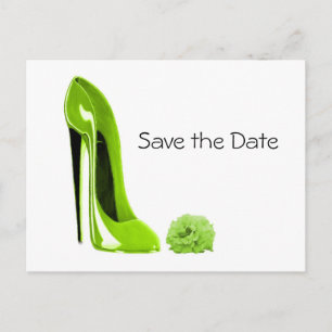 Lime Green Stiletto Shoe och Ro Meddelande Vykort