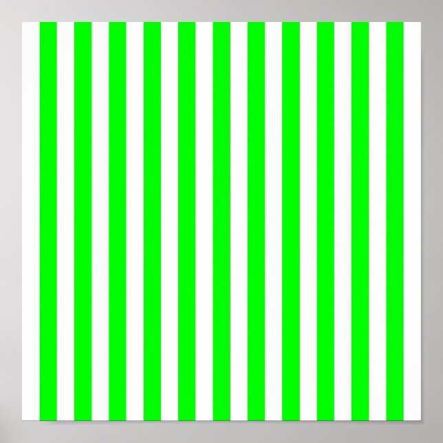 Lime Green Stripe Mönster Poster (Framsidan)