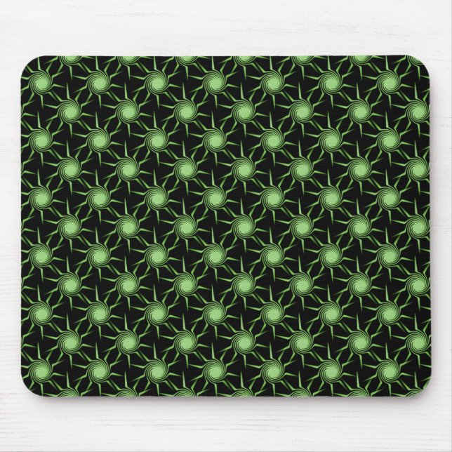 Lime Green Swirling Sol Mousepad Musmatta (Framsidan)