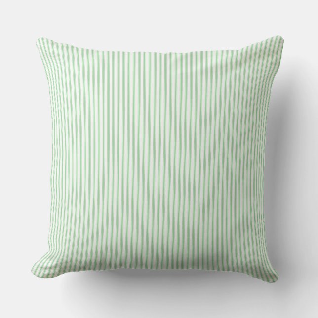 Lime Green Ticking Rand Cushion Kudde (Framsida)