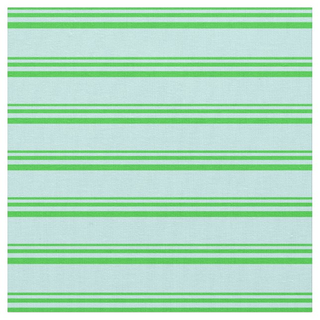 Lime Green & Turcouise Linjer/Rand Mönster Tyg (Närbild)