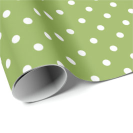 Lime Green | Vita Polka-rotationsvarv Papper Presentpapper